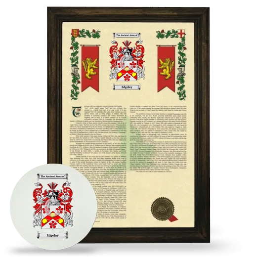 Edgelay Framed Armorial History and Mouse Pad - Brown