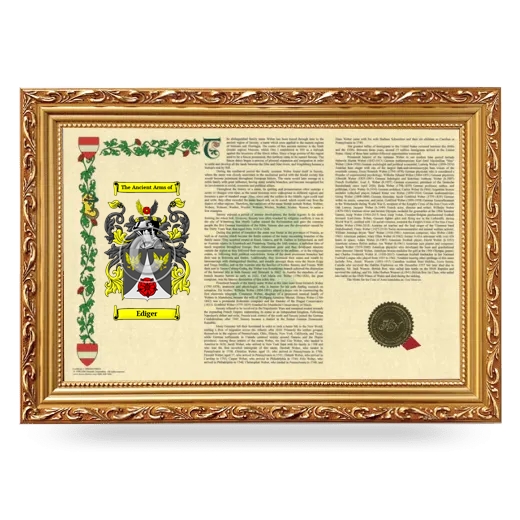 Ediger Armorial Landscape Framed - Gold