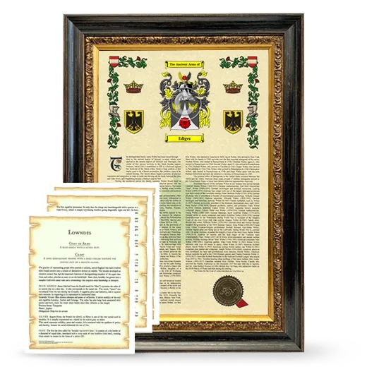 Ediger Framed Armorial History and Symbolism - Heirloom