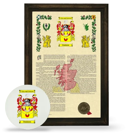 Etminson Framed Armorial History and Mouse Pad - Brown