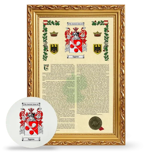 Eggens Framed Armorial History and Mouse Pad - Gold