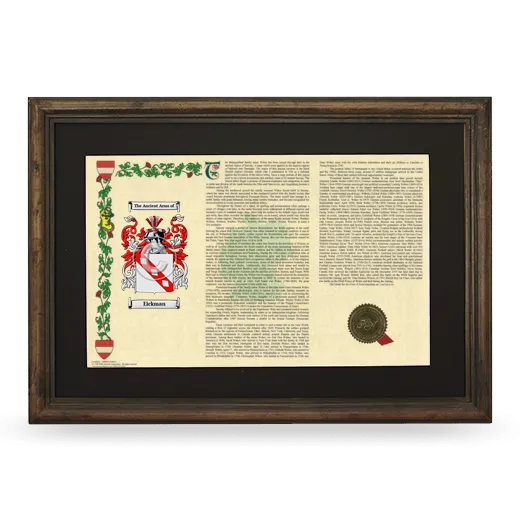 Eickman Deluxe Armorial Landscape Framed - Brown