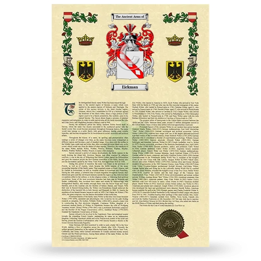 Eickman Armorial History with Coat of Arms