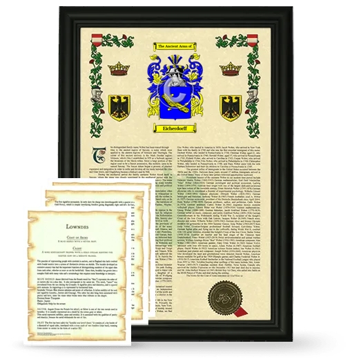 Eicherdorff Framed Armorial History and Symbolism - Black