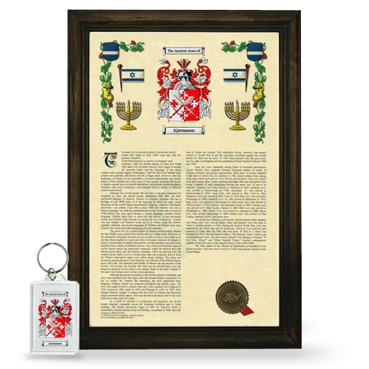 Ajzenman Framed Armorial History and Keychain - Brown