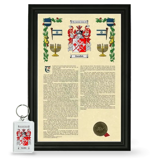 Eisenfish Framed Armorial History and Keychain - Black