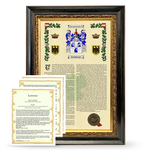 Eisenbuerger Framed Armorial History and Symbolism - Heirloom