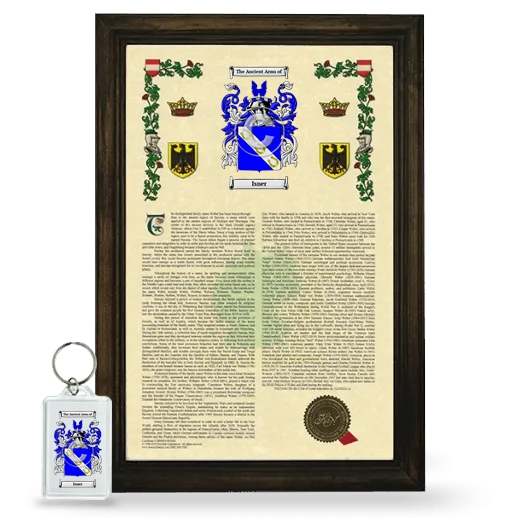 Isner Framed Armorial History and Keychain - Brown