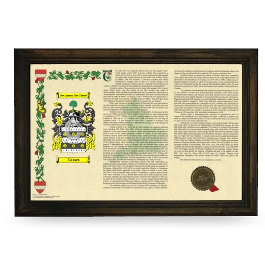 Elames Armorial Landscape Framed - Brown