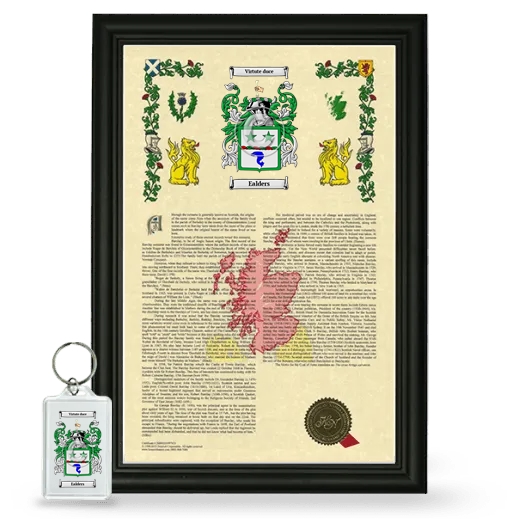 Ealders Framed Armorial History and Keychain - Black