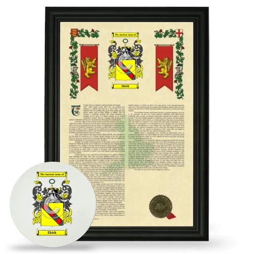 Elrick Framed Armorial History and Mouse Pad - Black