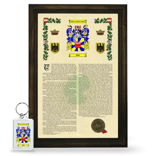 Alier Framed Armorial History and Keychain - Brown