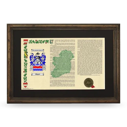 Ellegett Deluxe Armorial Landscape Framed - Brown