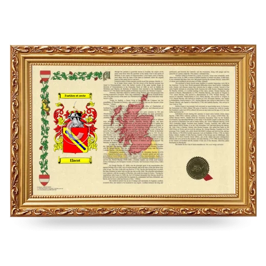 Elacot Armorial Landscape Framed - Gold