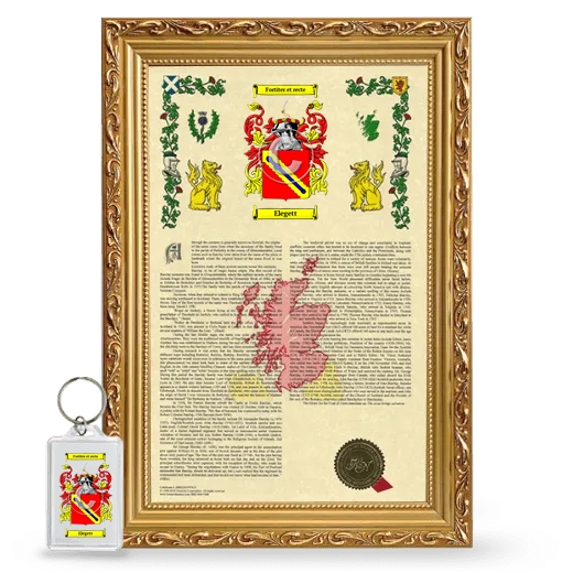Elegett Framed Armorial History and Keychain - Gold