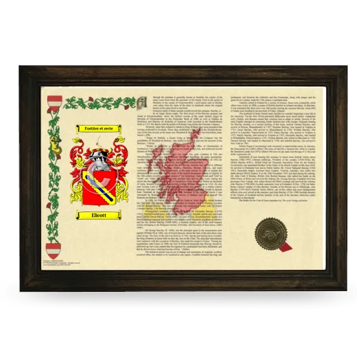 Elicott Armorial Landscape Framed - Brown