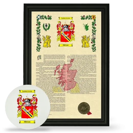 Elletson Framed Armorial History and Mouse Pad - Black