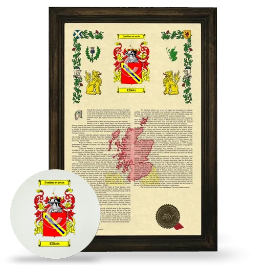 Elliots Framed Armorial History and Mouse Pad - Brown