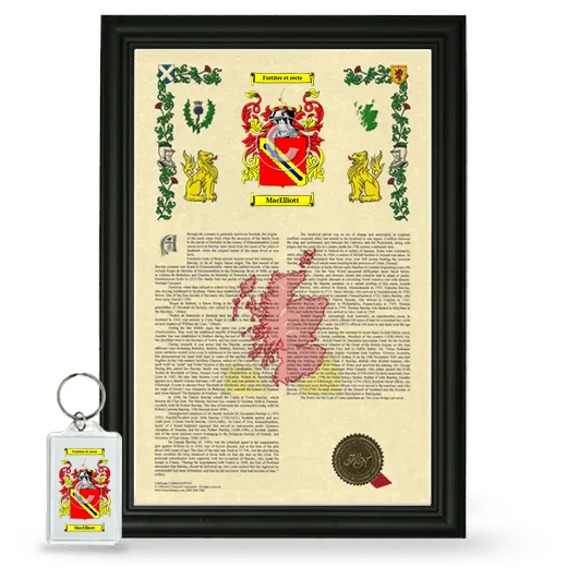 MacElliott Framed Armorial History and Keychain - Black