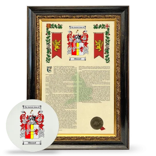 Ellsword Framed Armorial History and Mouse Pad - Heirloom