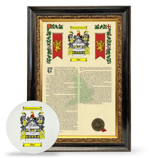 Elms Framed Armorial History and Mouse Pad - Heirloom