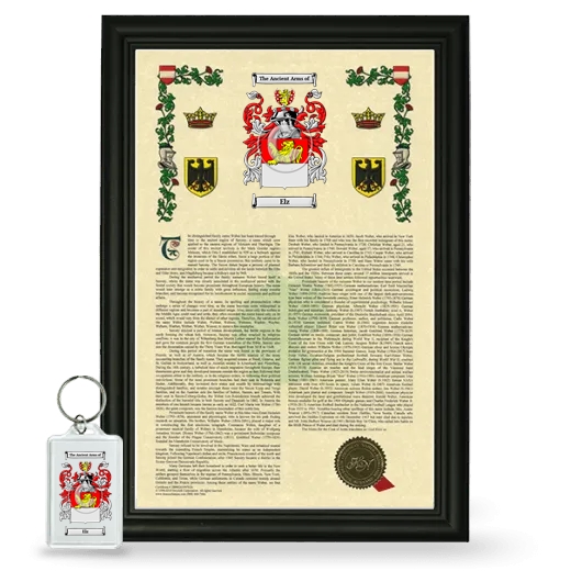 Elz Framed Armorial History and Keychain - Black