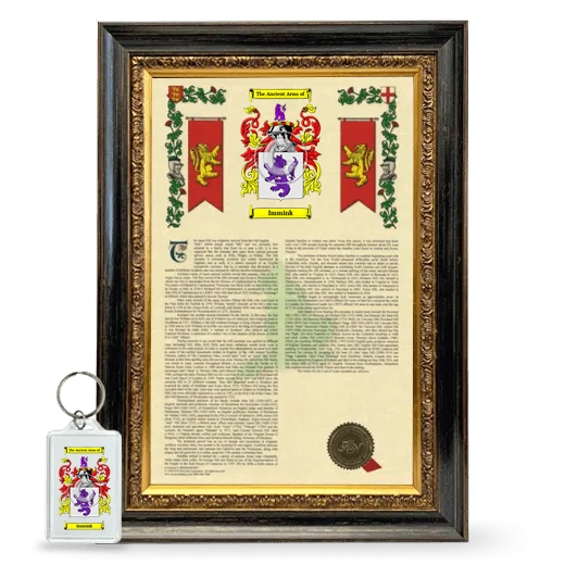 Immink Framed Armorial History and Keychain - Heirloom