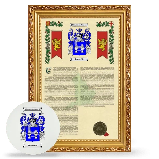 Emmerlie Framed Armorial History and Mouse Pad - Gold