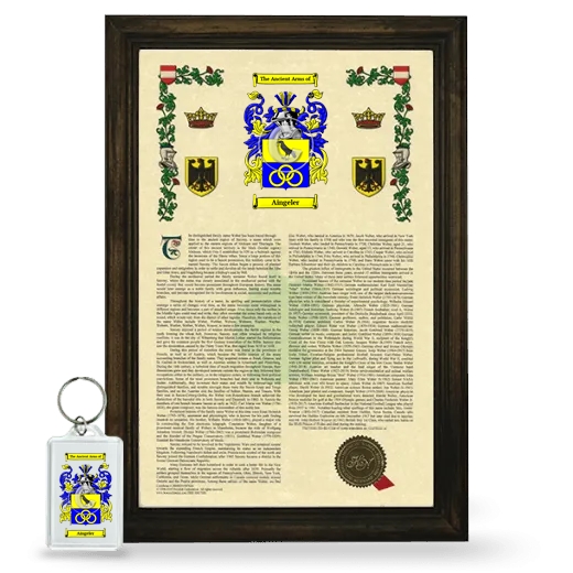 Aingeler Framed Armorial History and Keychain - Brown