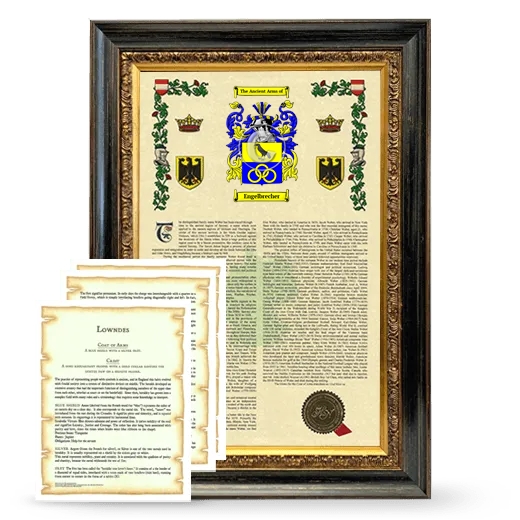 Engelbrecher Framed Armorial History and Symbolism - Heirloom