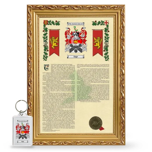 Enge Framed Armorial History and Keychain - Gold