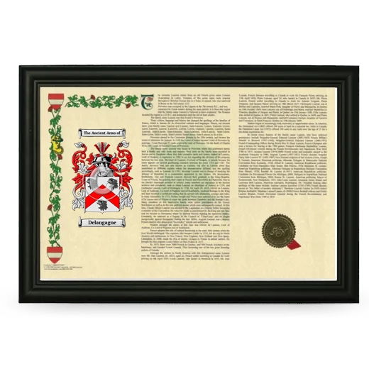 Delangagne Armorial Landscape Framed - Black