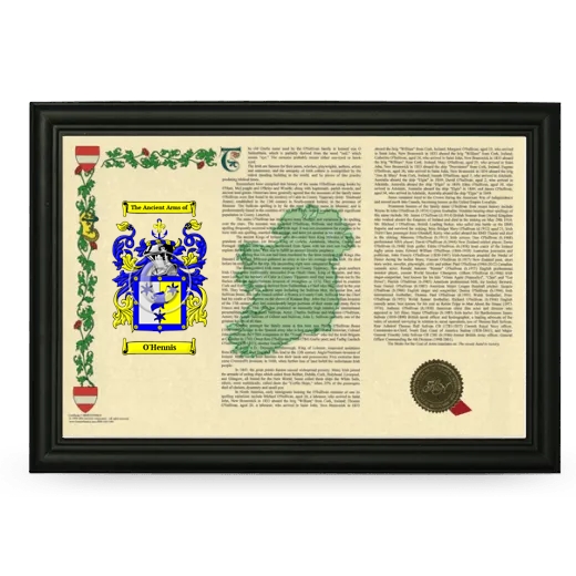 O'Hennis Armorial Landscape Framed - Black