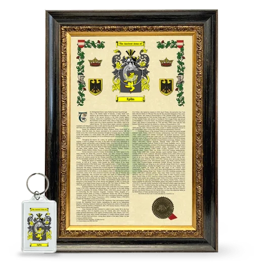 Eplin Framed Armorial History and Keychain - Heirloom