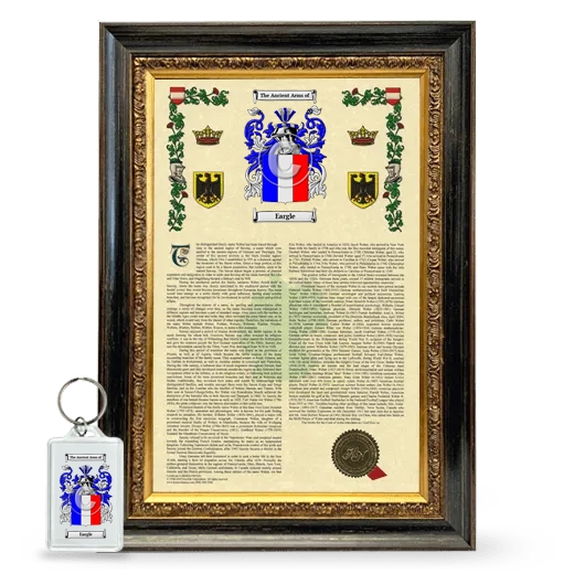 Eargle Framed Armorial History and Keychain - Heirloom