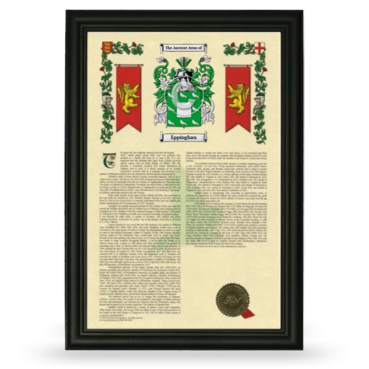 Eppinghan Armorial History Framed - Black