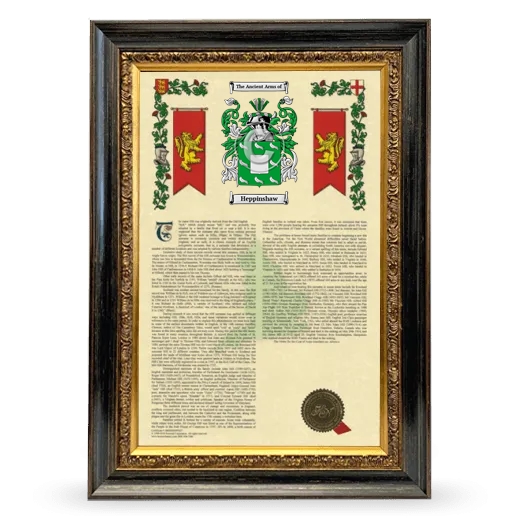 Heppinshaw Armorial History Framed - Heirloom