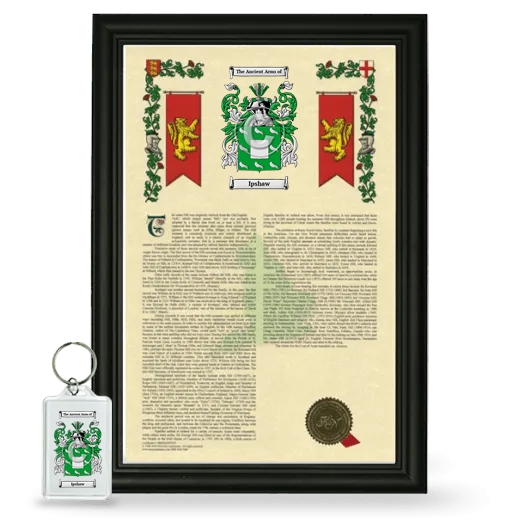 Ipshaw Framed Armorial History and Keychain - Black