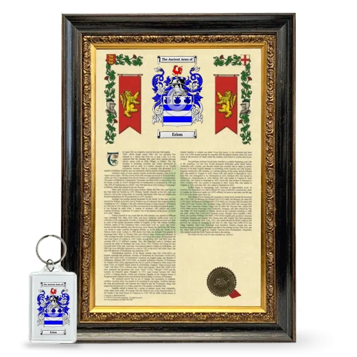 Erion Framed Armorial History and Keychain - Heirloom