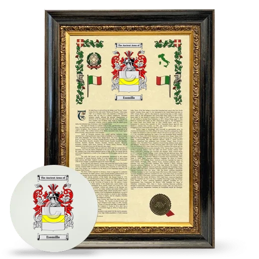 Esamilla Framed Armorial History and Mouse Pad - Heirloom