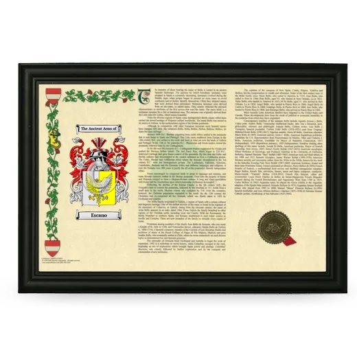 Escano Armorial Landscape Framed - Black