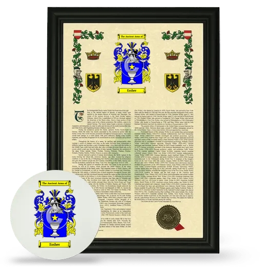 Essher Framed Armorial History and Mouse Pad - Black