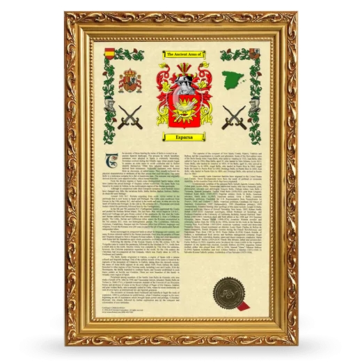 Esparsa Armorial History Framed - Gold