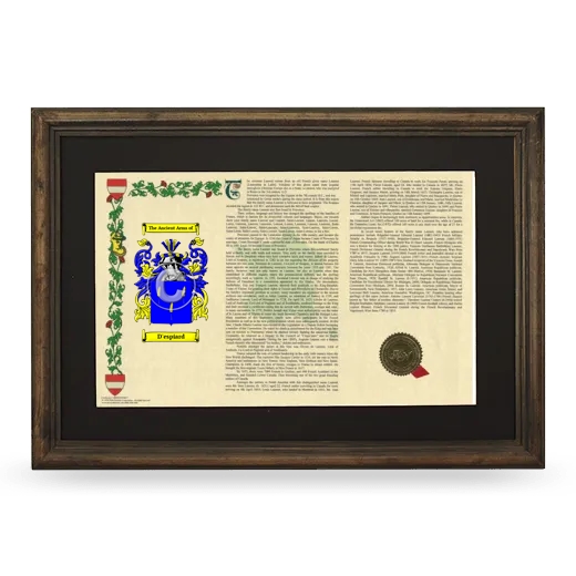 D'espiard Deluxe Armorial Landscape Framed - Brown