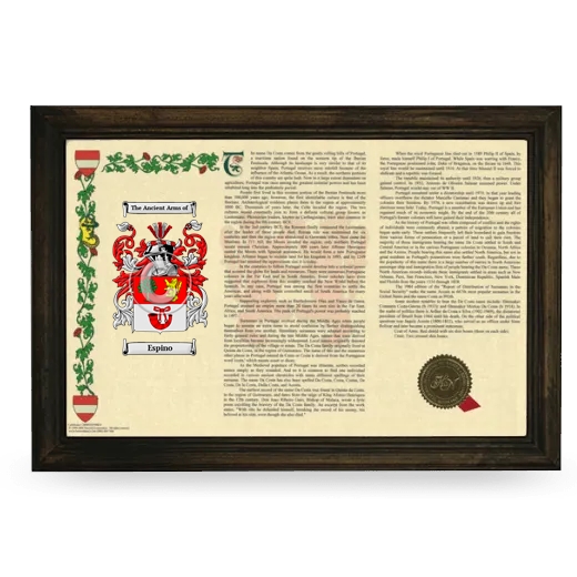 Espino Armorial Landscape Framed - Brown