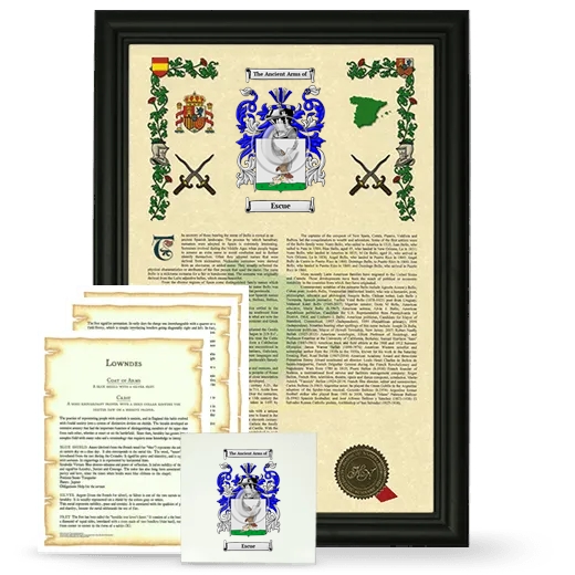 Escue Framed Armorial, Symbolism and Large Tile - Black