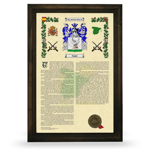 Esque Armorial History Framed - Brown