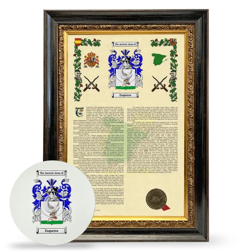 Esquerra Framed Armorial History and Mouse Pad - Heirloom