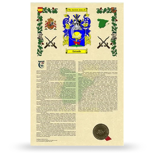 Estrado Armorial History with Coat of Arms