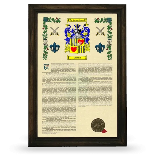 Destud Armorial History Framed - Brown